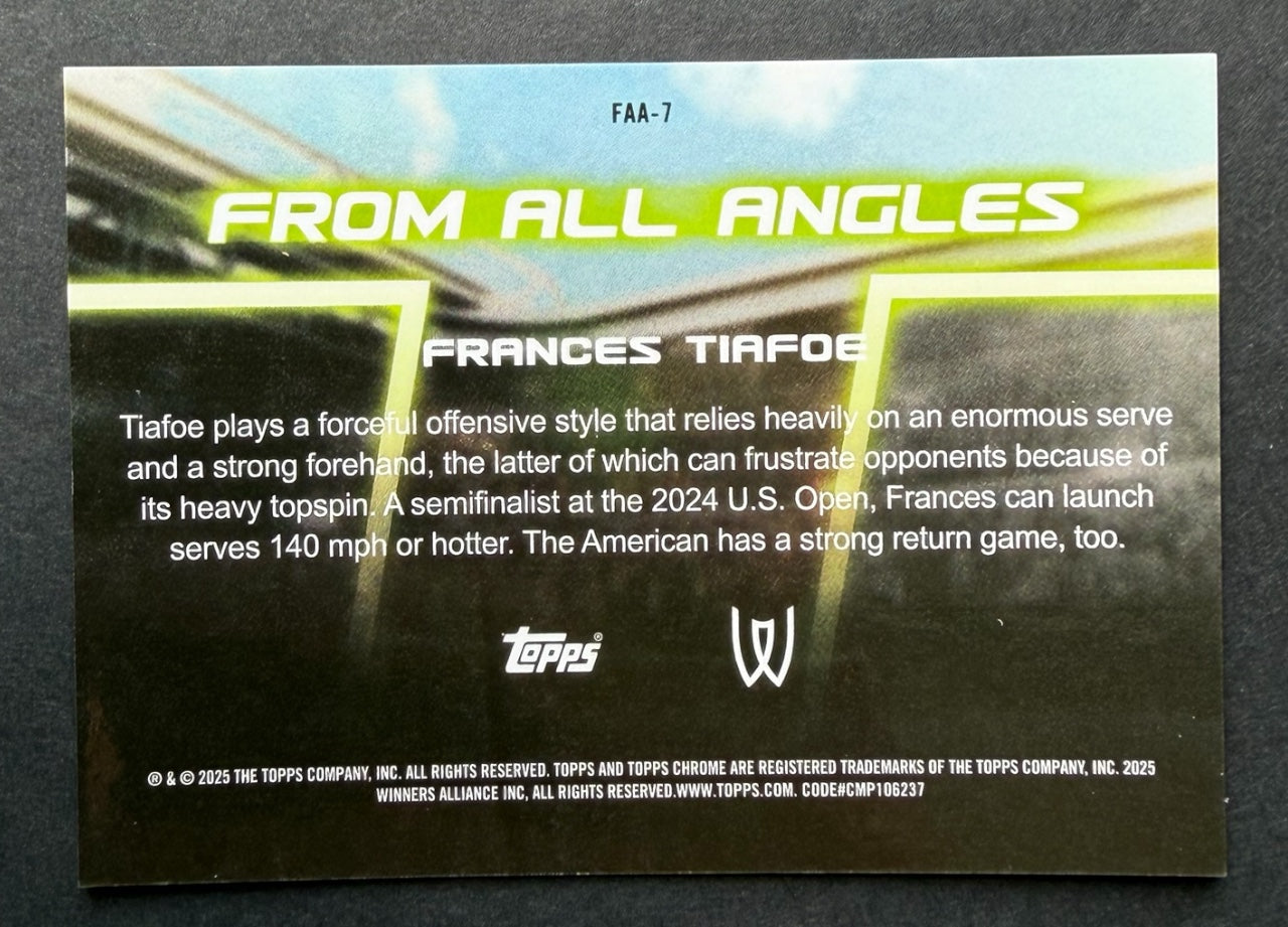 2025 Topps Chrome Gold Geometric From All Angles Frances Tiafoe 05/50