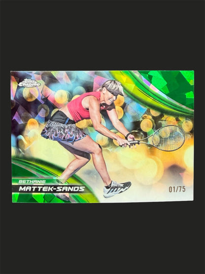 2025 Topps Chrome Sapphire Tennis Green Bethanie Mattek-Sands 01/75