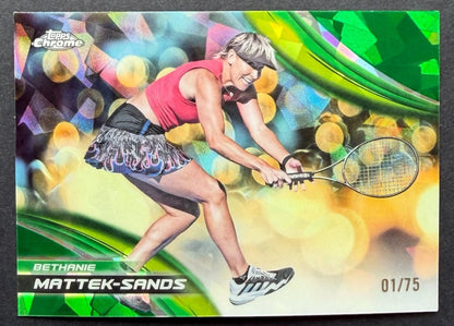 2025 Topps Chrome Sapphire Tennis Green Bethanie Mattek-Sands 01/75
