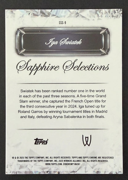 2025 Topps Chrome Sapphire Selections Iga Swiatek
