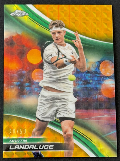 2025 Topps Chrome Tennis Gold Geometric Refractor 20/50 Martin Landaluce