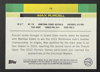 2024 Topps Chrome Tennis Pineapple Refractor 72/77 Max Purcell
