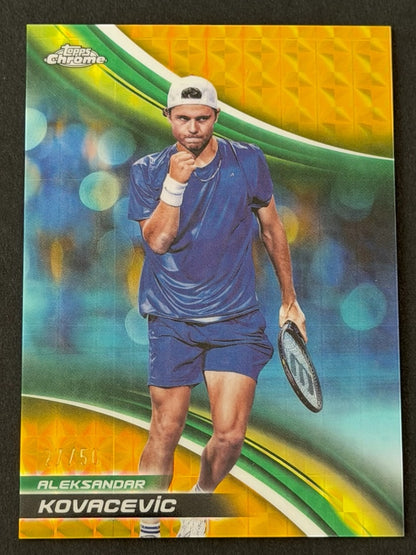 2025 Topps Chrome Tennis Gold Geometric Refractor 27/50 Aleksandar Kovacevic