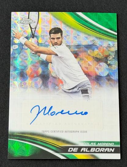 2025 Topps Chrome Tennis Green Geometric Auto 15/99 Nicolas Moreno De Alboran