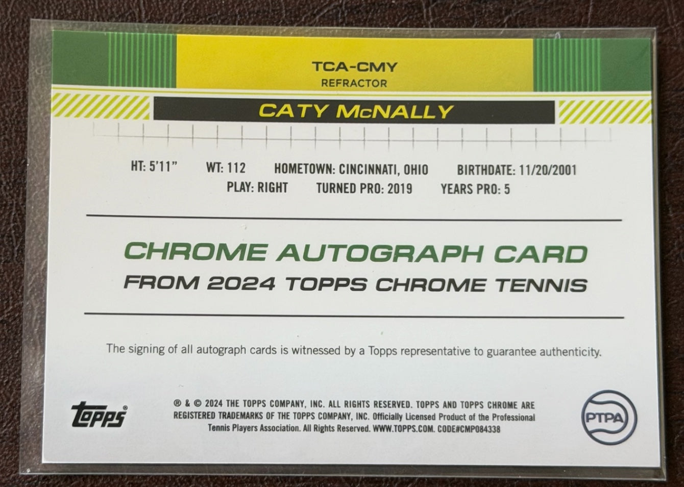 2024 Topps Chrome Refractor Autograph 483/499 Caty McNally