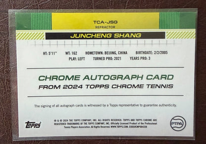 2024 Topps Chrome Refractor Autograph 02/499 Juncheng Shang