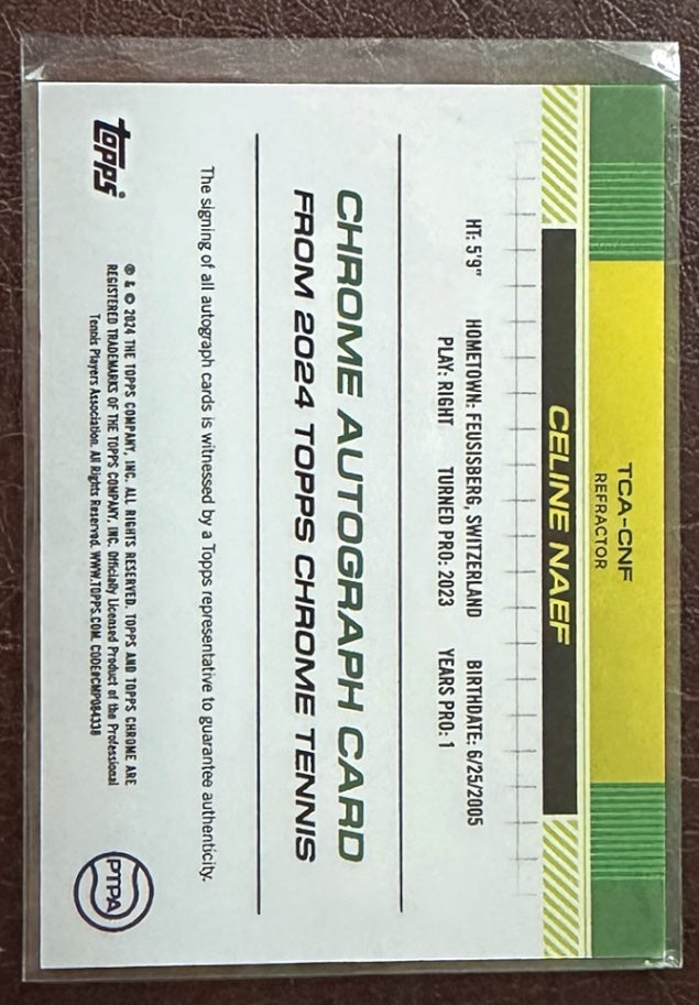 2024 Topps Chrome Refractor Autograph 213/499 Celine Naef