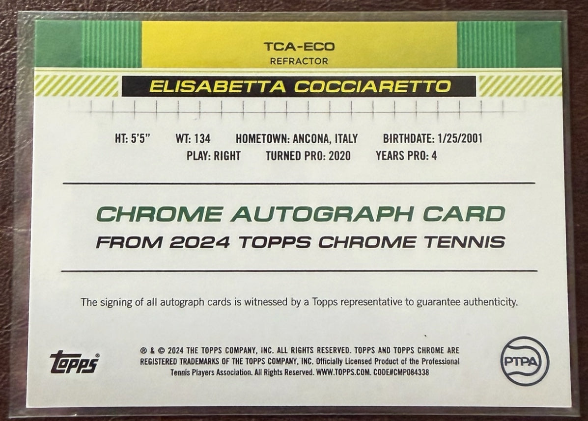 2024 Topps Chrome Refractor Autograph 435/499 Elisabetta Cocciaretto
