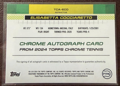 2024 Topps Chrome Refractor Autograph 435/499 Elisabetta Cocciaretto