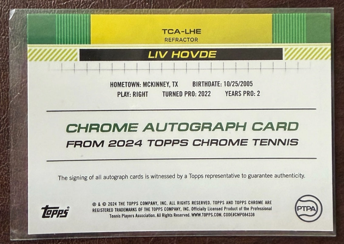 2024 Topps Chrome Refractor Autograph 282/499 Liv Hovde