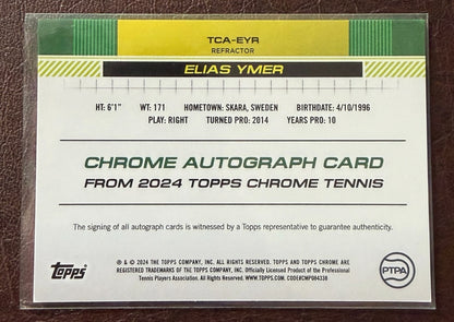 2024 Topps Chrome Refractor Autograph 107/499 Elias Ymer