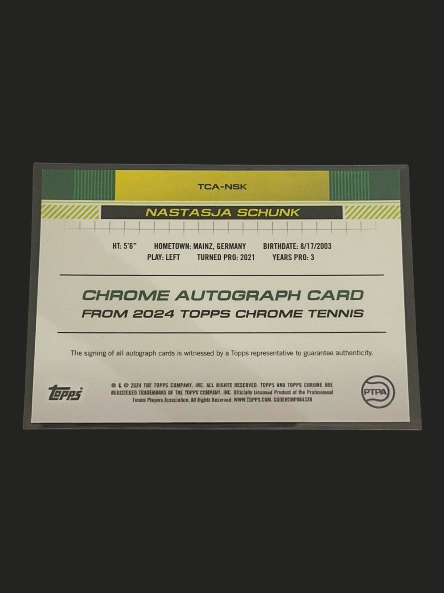 2024 Topps Chrome Autograph Nastasja Schunk