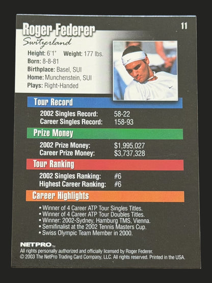 2003 NetPro Roger Federer #11