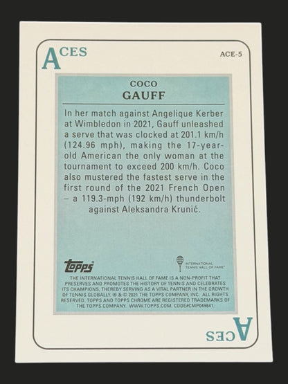 2021 Topps Chrome Tennis Aces Coco Gauff