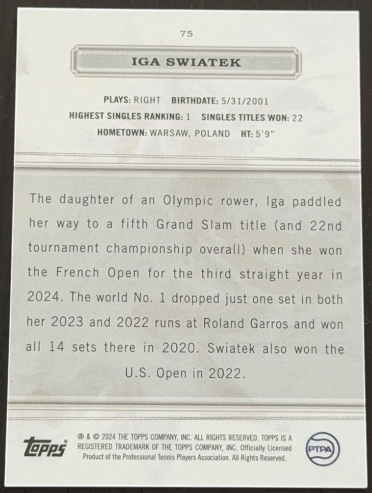 2024 Topps Royalty Iga Swiatek /99 tennis card
