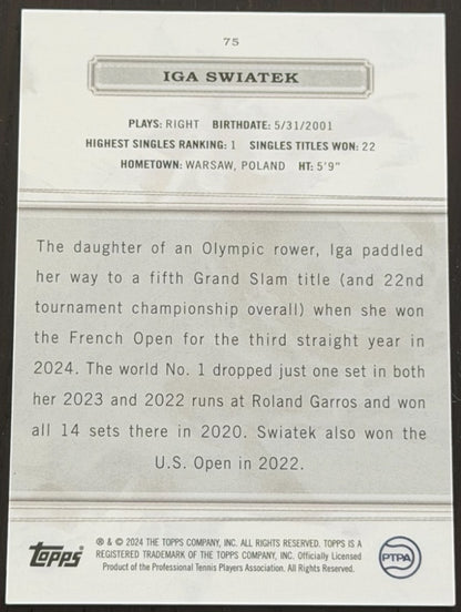 2024 Topps Royalty Iga Swiatek /99 tennis card