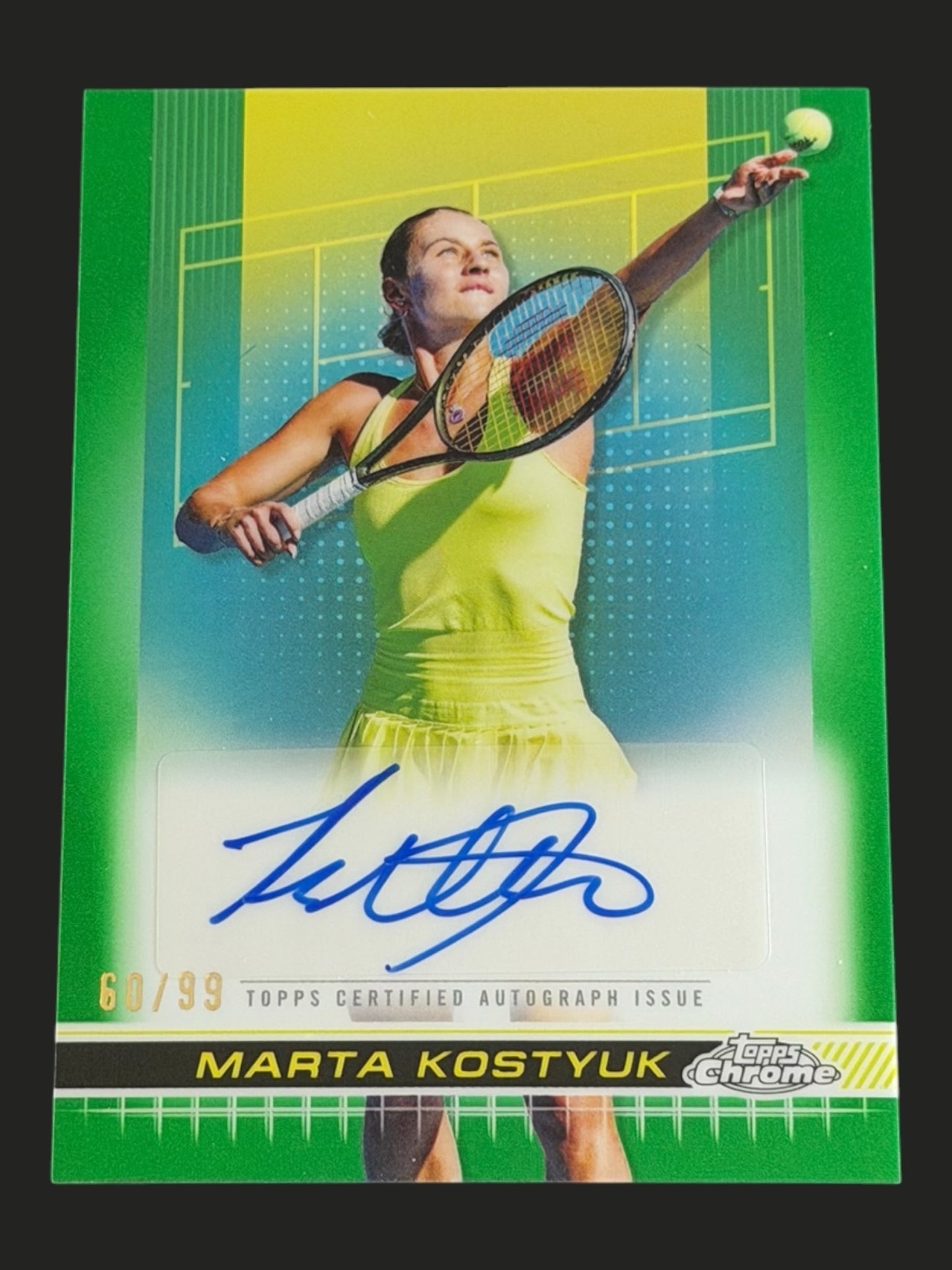 2024 Topps Chrome Tennis Green Auto 60/99 Marta Kostyuk
