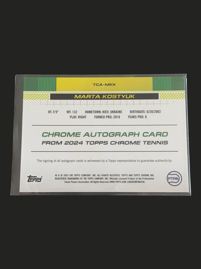 2024 Topps Chrome Tennis Green Auto 60/99 Marta Kostyuk