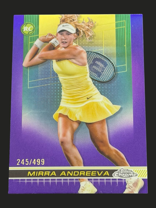 2024 Topps Chrome Tennis Purple Refractor 245/499 Mirra Andreeva