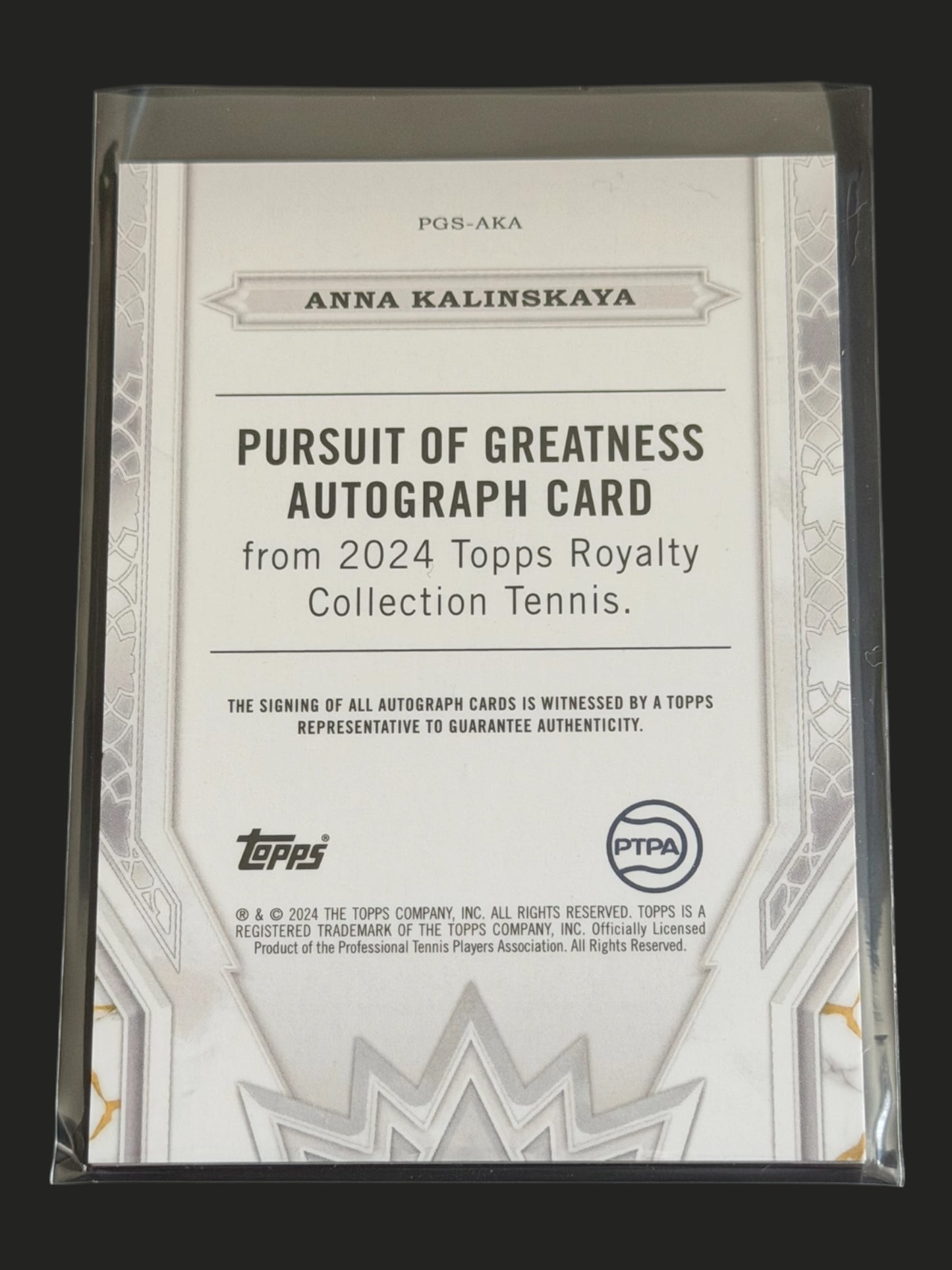 2024 Topps Royalty Pursuit of Greatness Autograph 16/75 Anna Kalinskaya