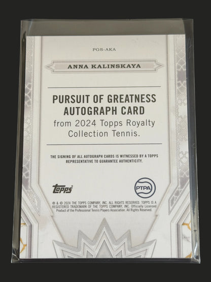 2024 Topps Royalty Pursuit of Greatness Autograph 16/75 Anna Kalinskaya