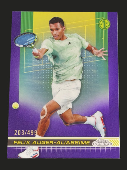 2024 Topps Chrome Tennis Purple Refractor 203/499 Felix Auger-Aliassime