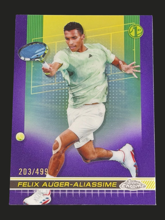 2024 Topps Chrome Tennis Purple Refractor 203/499 Felix Auger-Aliassime