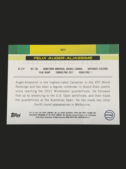 2024 Topps Chrome Tennis Purple Refractor 203/499 Felix Auger-Aliassime