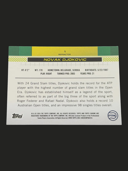 2024 Topps Chrome Tennis Refractor Novak Djokovic