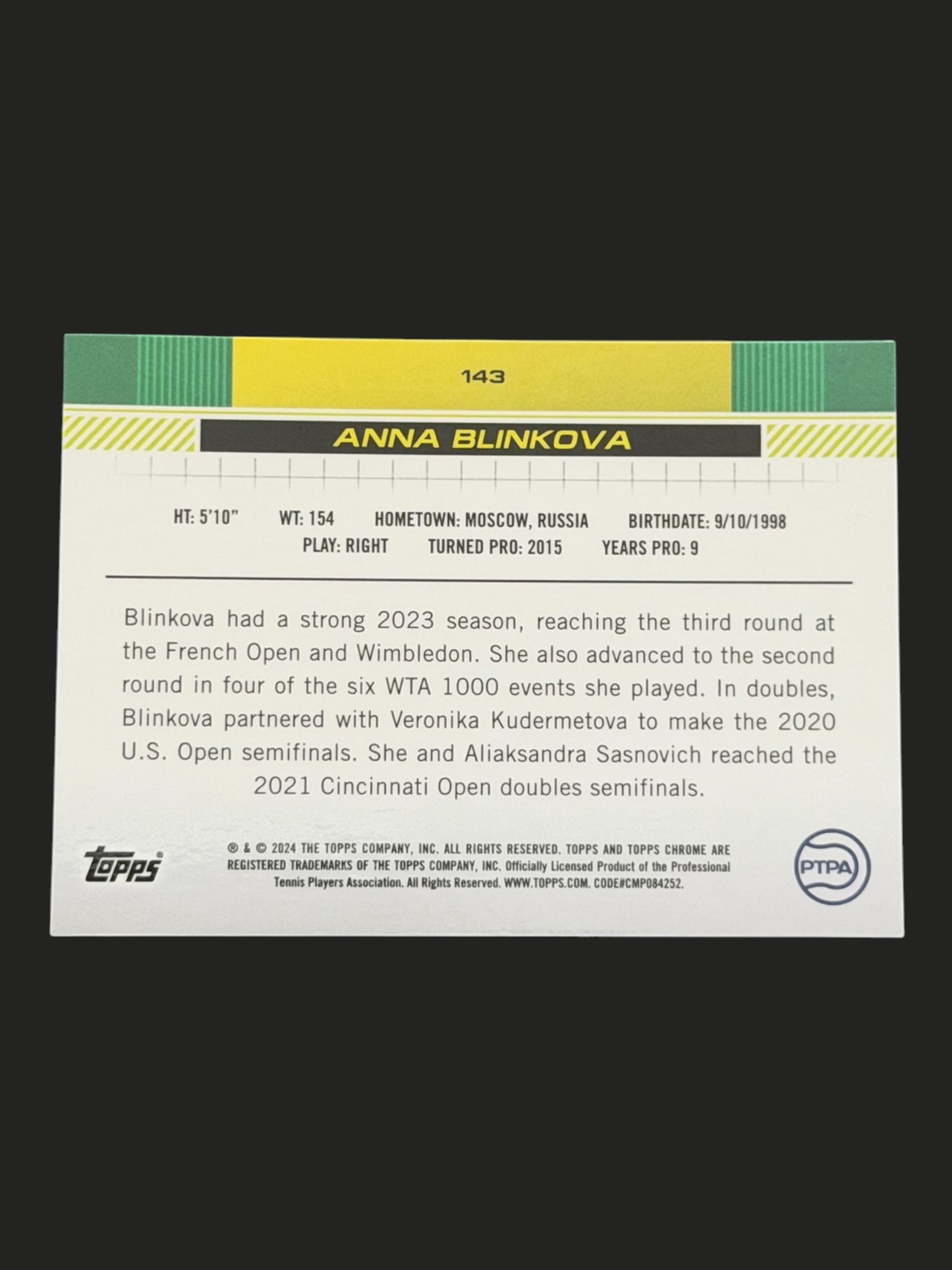 2024 Topps Chrome Anna Blinkova