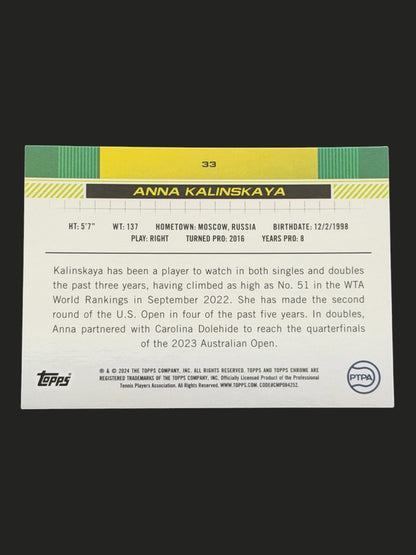 2024 Topps Chrome Anna Kalinskaya