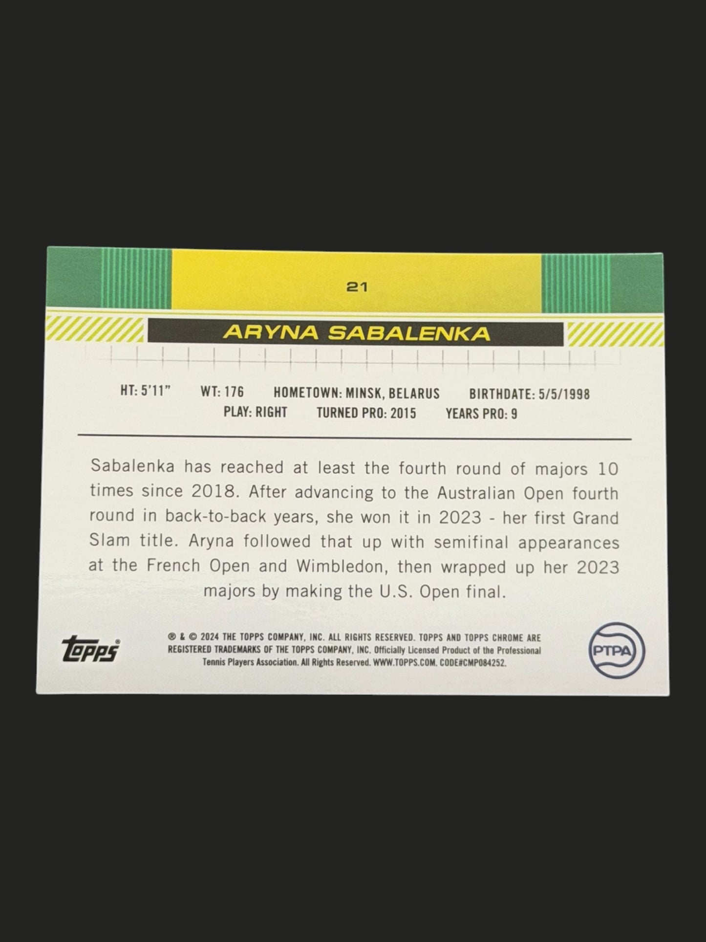 2024 Topps Chrome Aryna Sabalenka