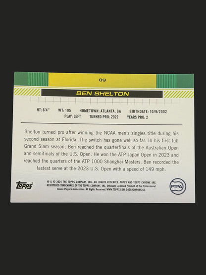 2024 Topps Chrome Sapphire Ben Shelton