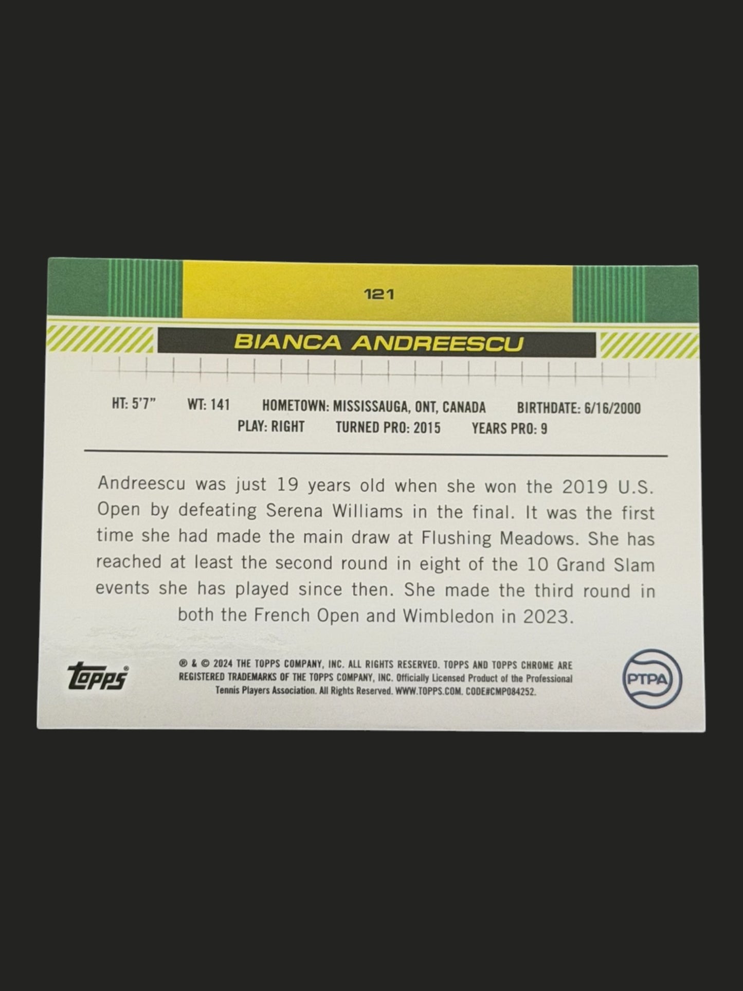 2024 Topps Chrome Bianca Andreescu