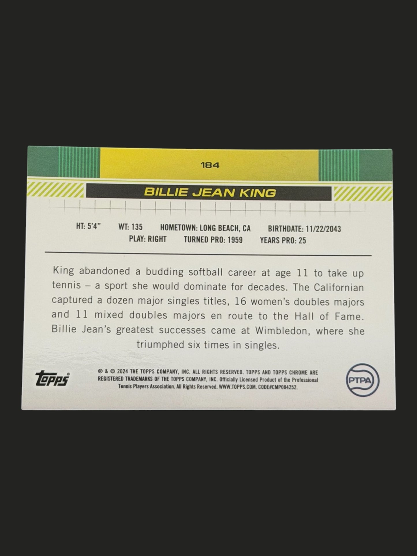 2024 Topps Chrome Billie Jean King