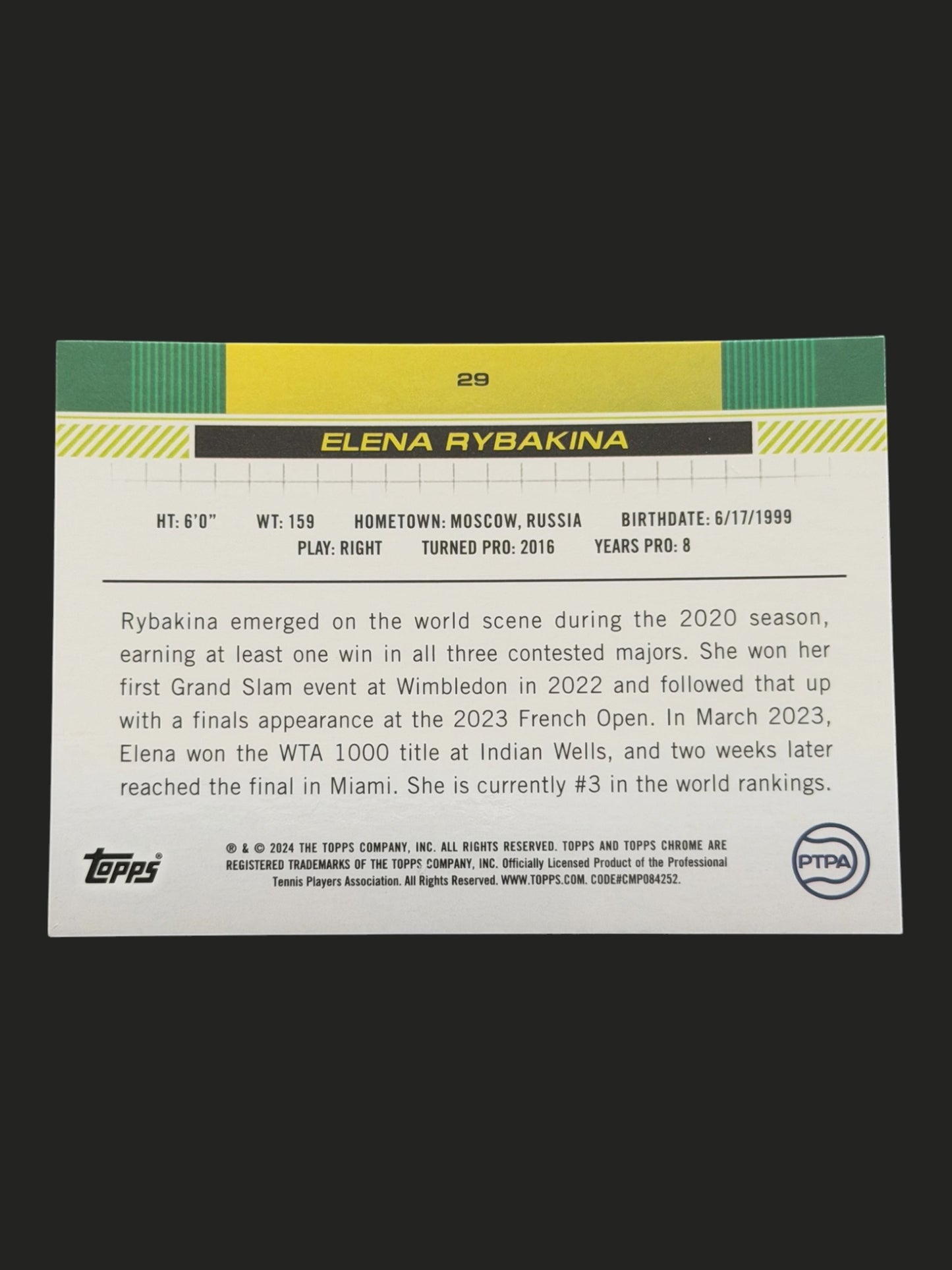 2024 Topps Chrome Elena Rybakina