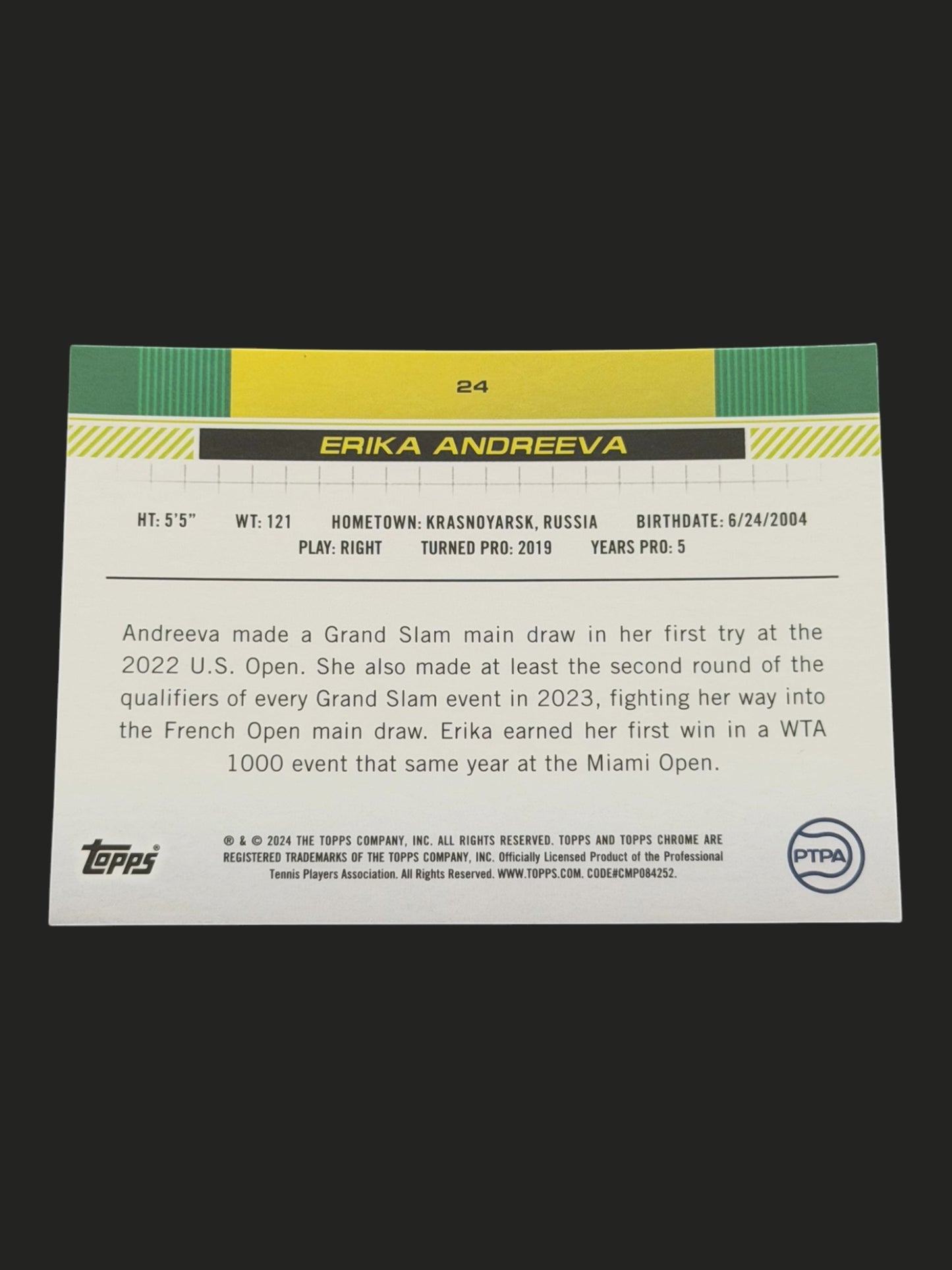 2024 Topps Chrome Erika Andreeva