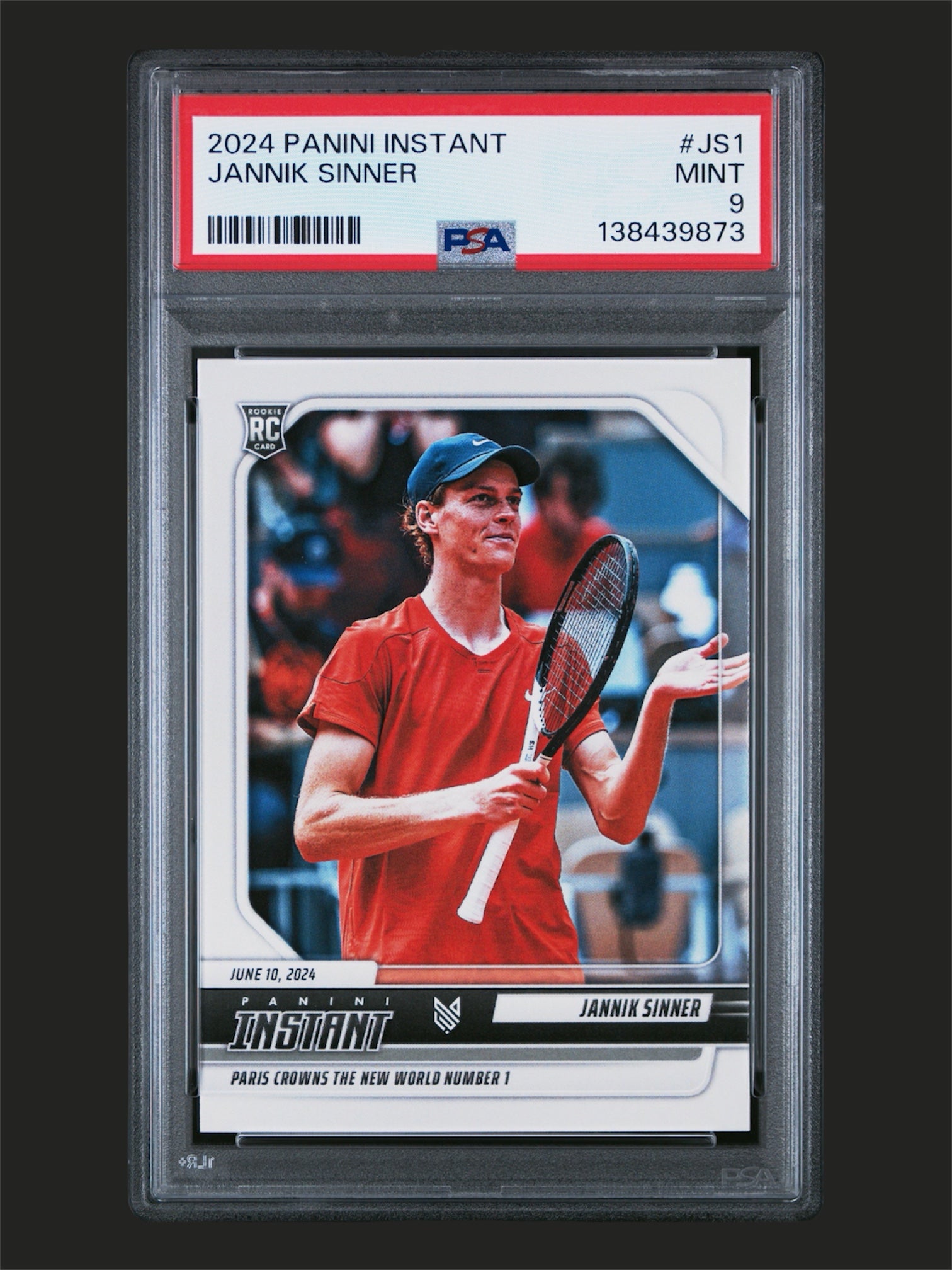 2024 Panini - Jannik Sinner Jannik Sinner — Instant (PSA 9) tennis card