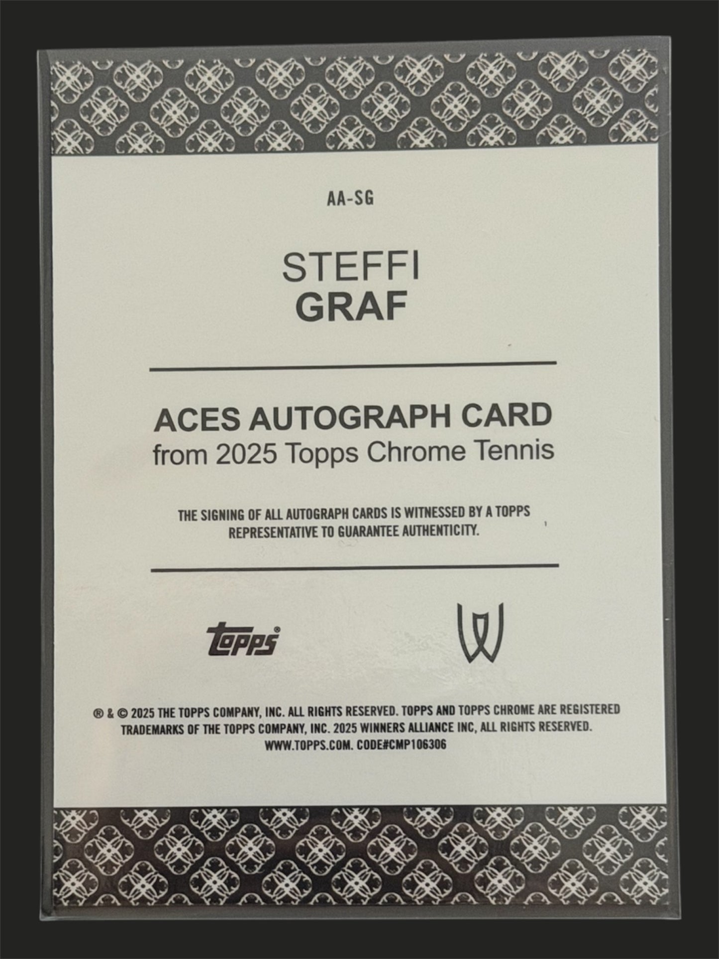 2025 Topps Chrome Aces Autograph Steffi Graf