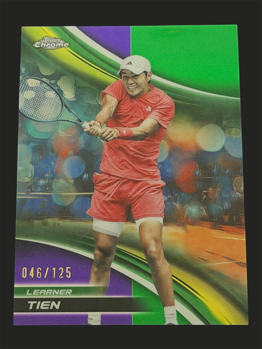 2025 Topps Chrome Tennis Purple Green Refractor 046/125 Learner Tien