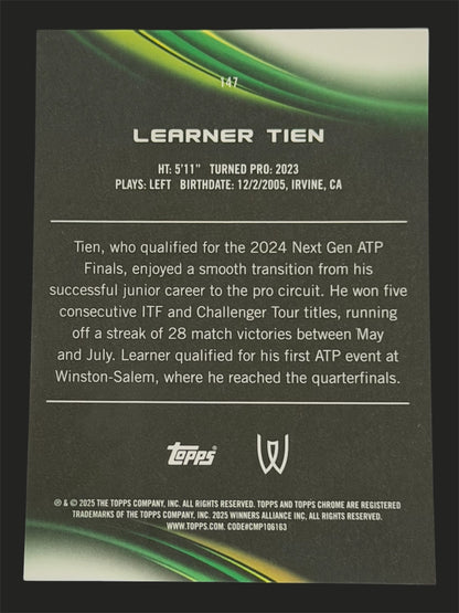 2025 Topps Chrome Tennis Purple Green Refractor 046/125 Learner Tien