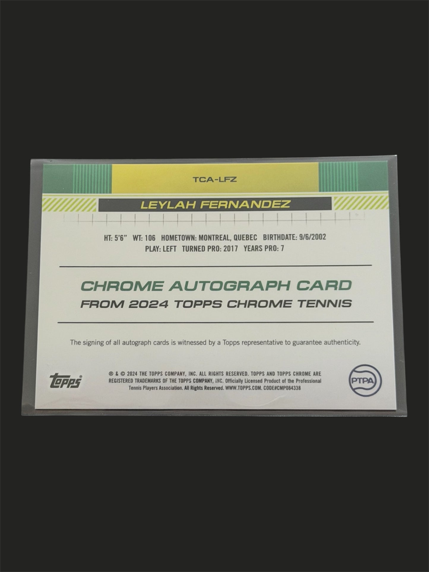 2024 Topps Chrome Autograph Leylah Fernandez