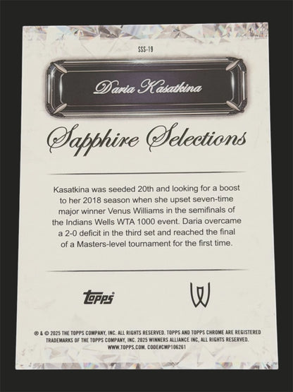 2025 Topps Chrome Black Sapphire Selections 10/10 Daria Kasatkina