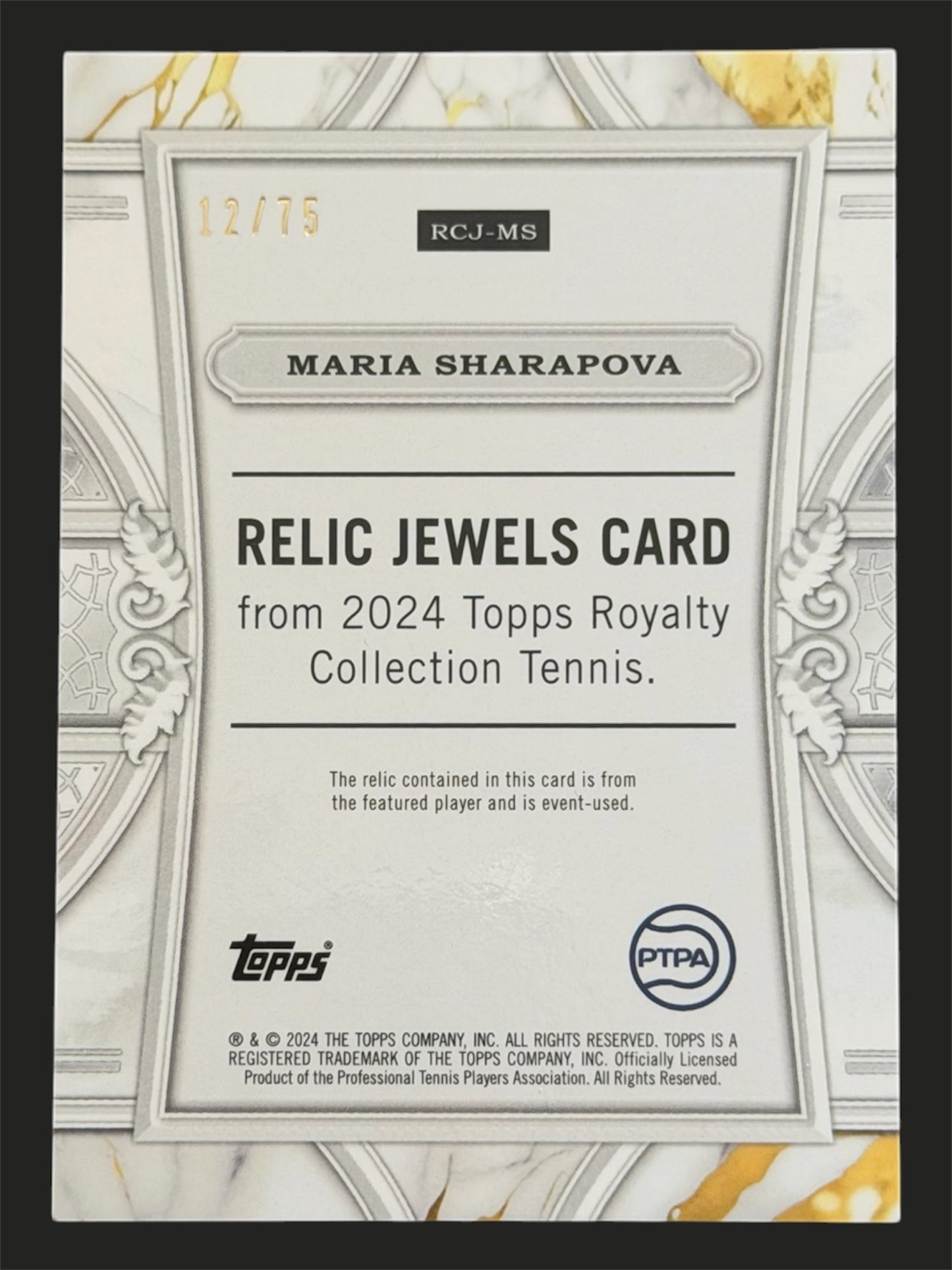 2024 Topps Royalty Relics Jewel 12/75 Maria Sharapova