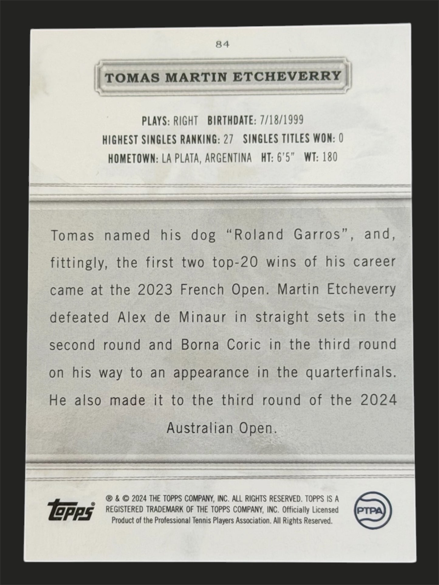 2024 Topps Royalty 35/99 Tomas Martin Etcheverry