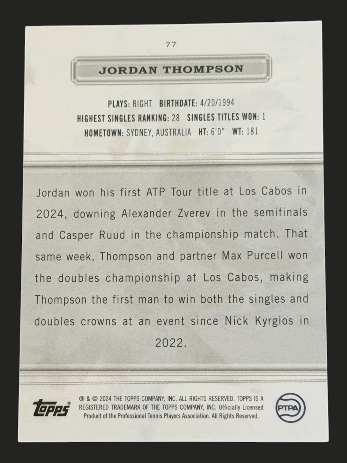 2024 Topps Royalty 59/99 Jordan Thompson