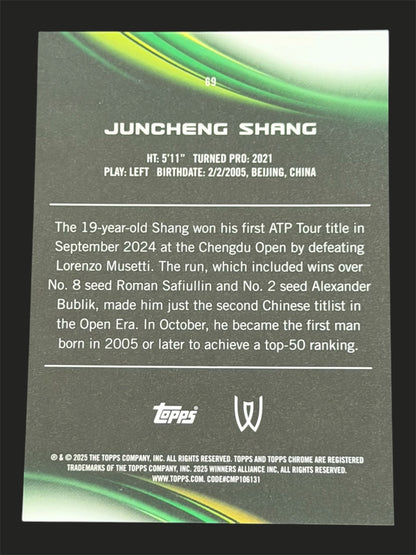 2025 Topps Chrome Sapphire Orange 17/25 Juncheng Shang