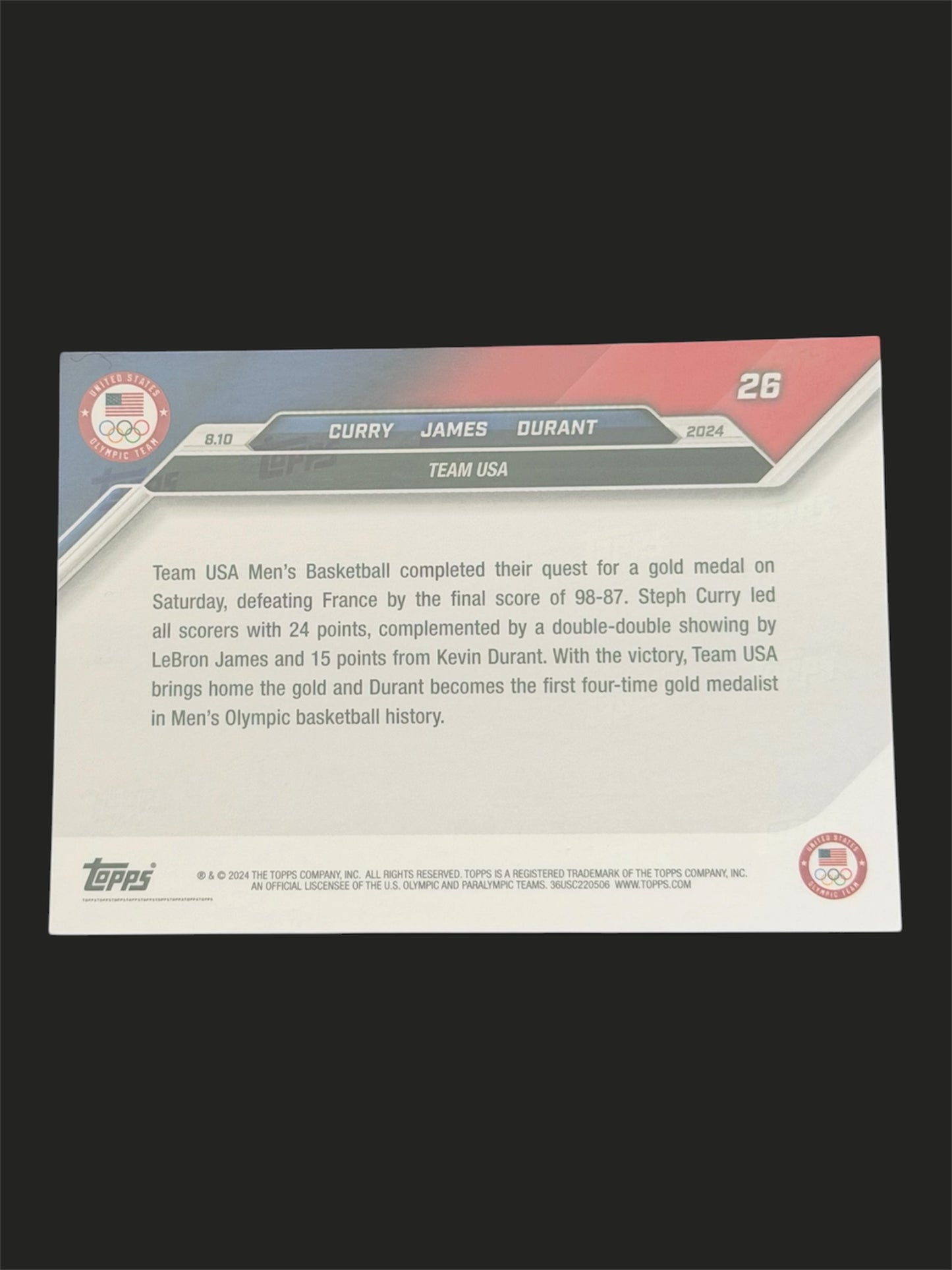 2024 Topps Now Stephen Curry & Lebron James & Kevin Durant