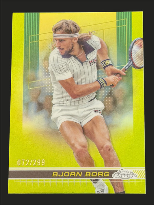2024 Topps Chrome Tennis Lime Green Refractor /299 Bjorn Borg