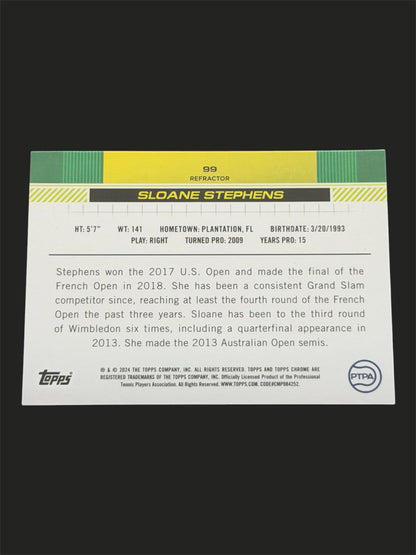 2024 Topps Chrome Refractor Sloane Stephens